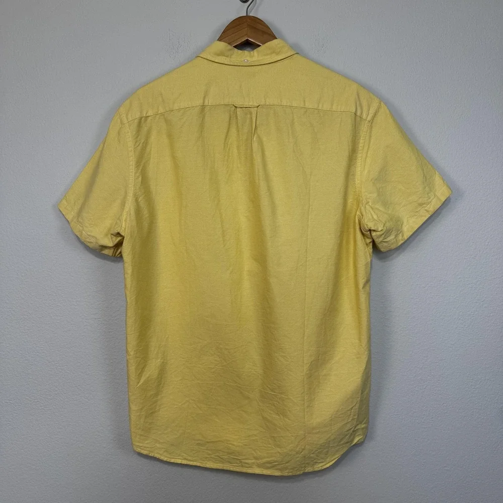 J.Crew Shirt Mens Large Yellow Lightweight Oxford Slim Button Down Short Sleeve - Picture 5 of 13